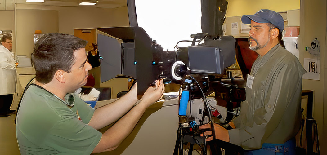 Producer/Director Rip Noel and his first AC on a location shoot.